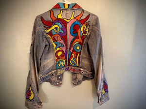 Peace Love hand painted jacket Woman’s Small