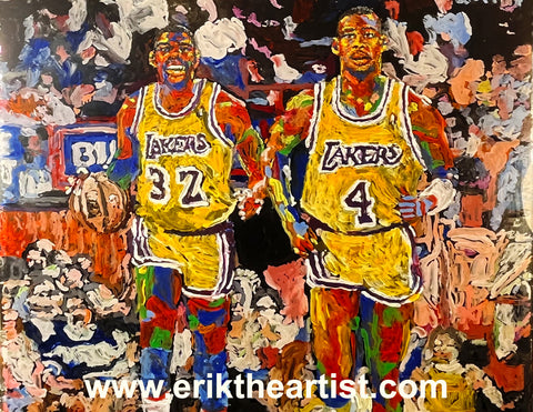 Lakers Magic Johnson / Byron Scott Painting