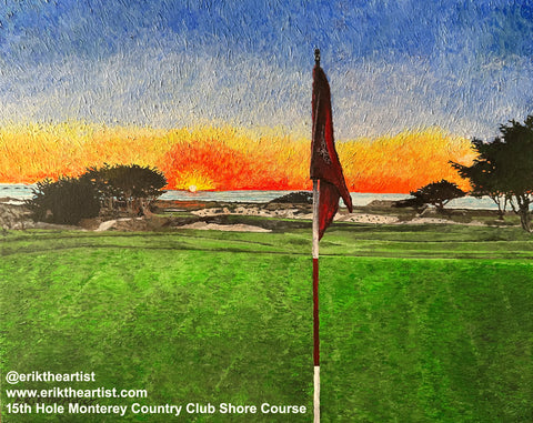 15th Hole Monterey CC Shore Course Painting