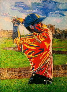 Tiger Woods Canvas Painting Custom Hand Finished