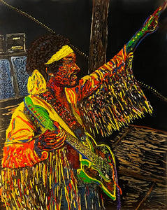 Jimi Hendrix Acrylic on Layered Plexiglass SOLD  - Copies and Canvas Prints in Store