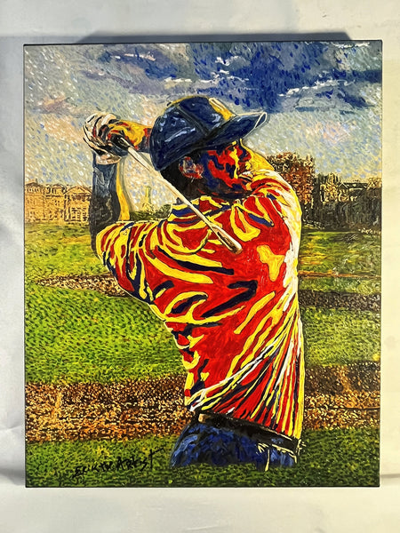Tiger Woods Canvas Painting Custom Hand Finished