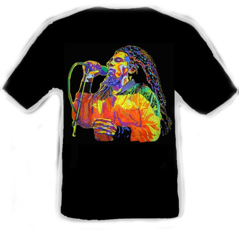 Bob Marley Painting Black T-Shirt Artwork by Erik the Artist