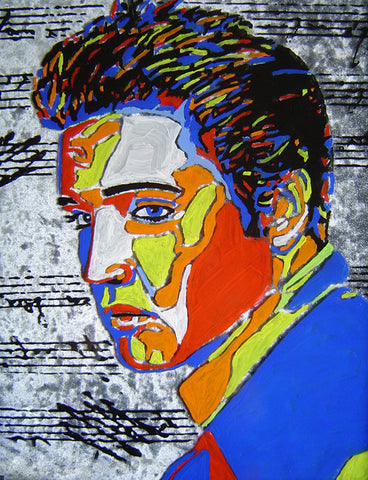 Elvis Presley Hand Painted Signed Painting