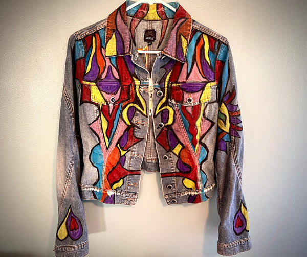 Peace Love hand painted jacket Woman’s Small