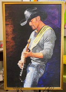 Tim McGraw Painting Hand Finished