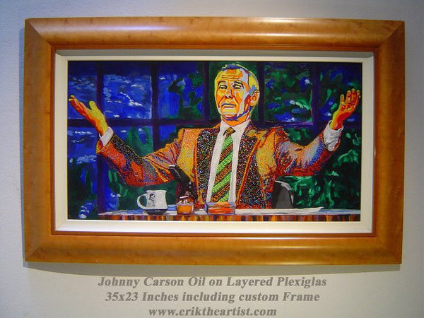 Johnny Carson Oil on Plexiglass original painting - NOW ACCPETING OFFERS - DM or Email for Pricing or Private Viewing