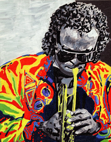 Miles Davis Hand Painted Embellished